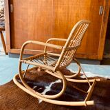 Rocking-chair en rotin enfant