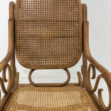 Rocking chair curved wood and cannage