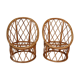 Pair rattan armchairs