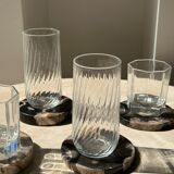 Set of 4 fossilized wooden coasters