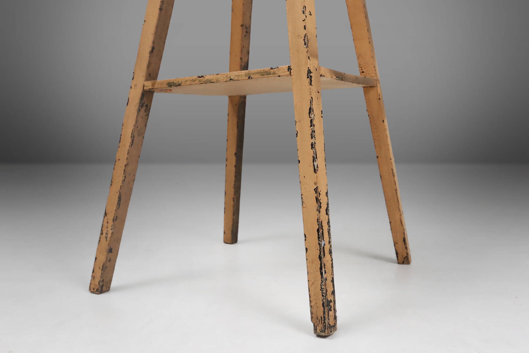 Industrial console in wood with rich patina, France, 1900