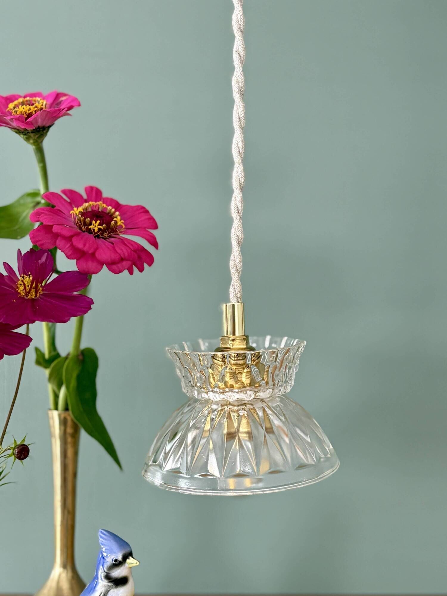 Vintage glass pendant light - tableware collection (UD1)