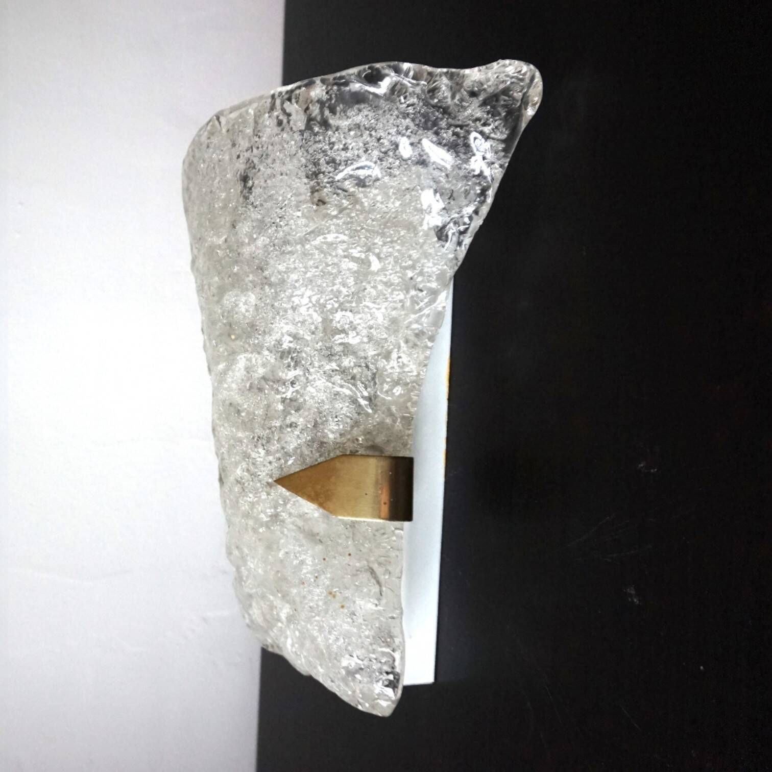 Hillebrand Murano ice glass wall lamp by Egon Hillebrand, 1960