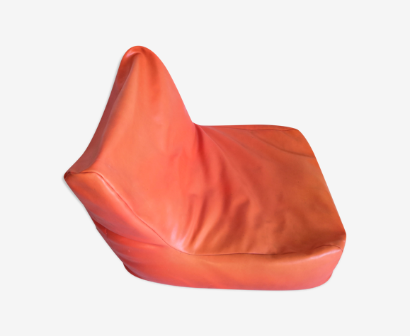 Armchair skaï orange 70s vintage