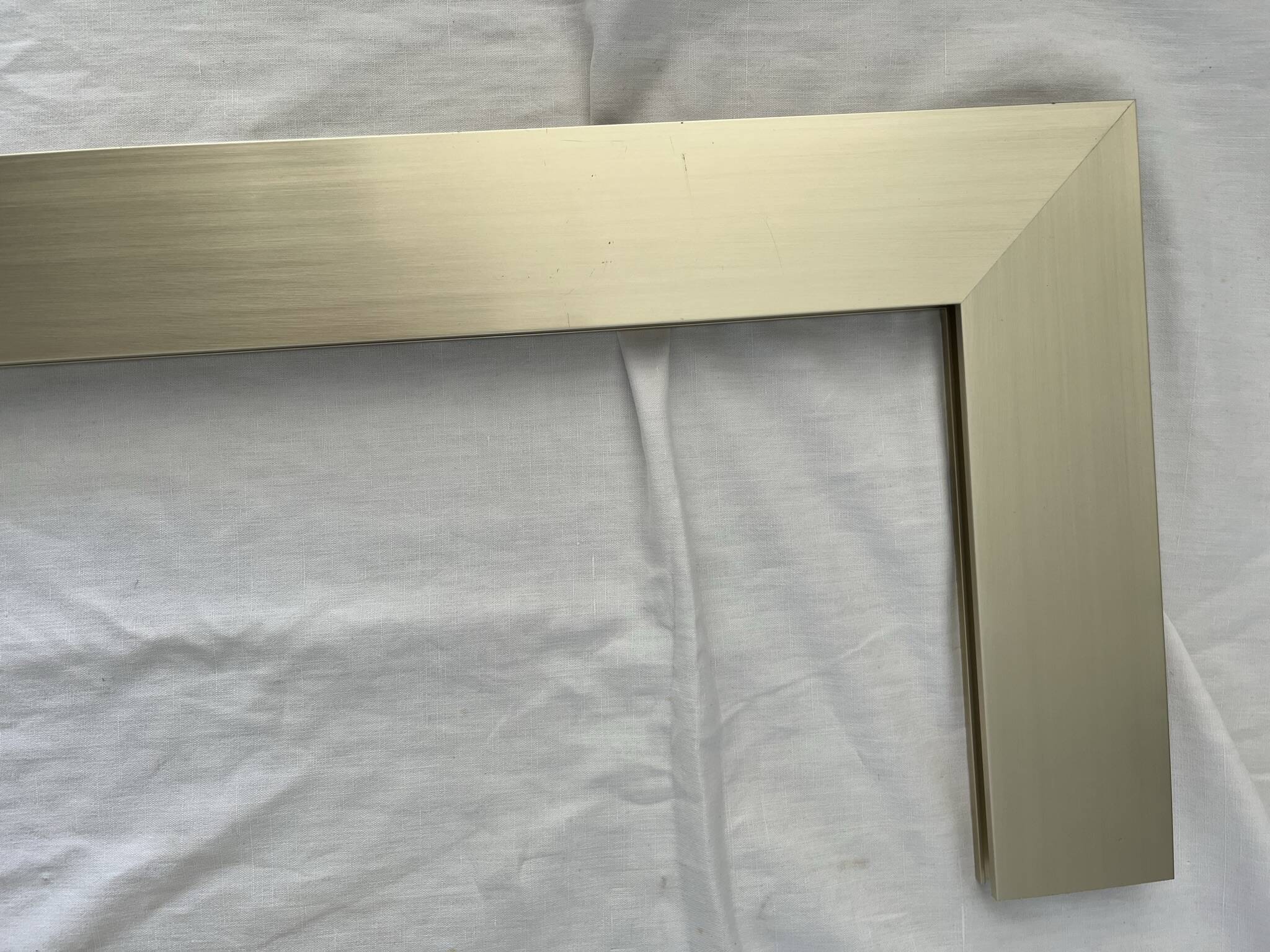 Brushed gold aluminum and smoked glass shelf from the 70s