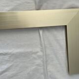 Brushed gold aluminum and smoked glass shelf from the 70s