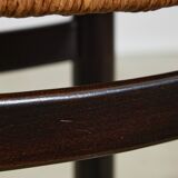 Chaise rustique en osier avec cadre en bois massif, 2 pièces