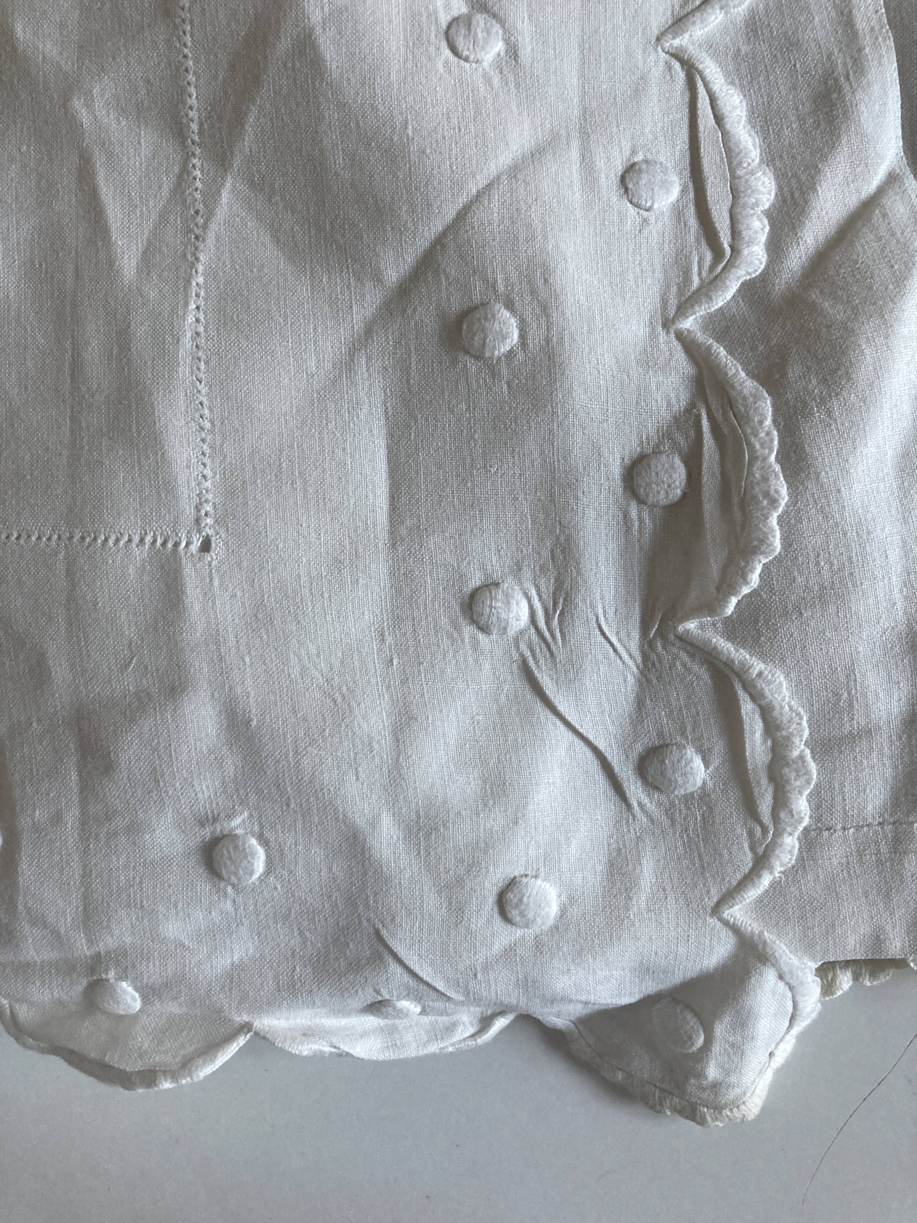 19th linen yarn sheet embroidered