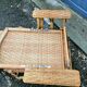 Vintage armchair lounge chair in rattan art deco with footrest and adjustable