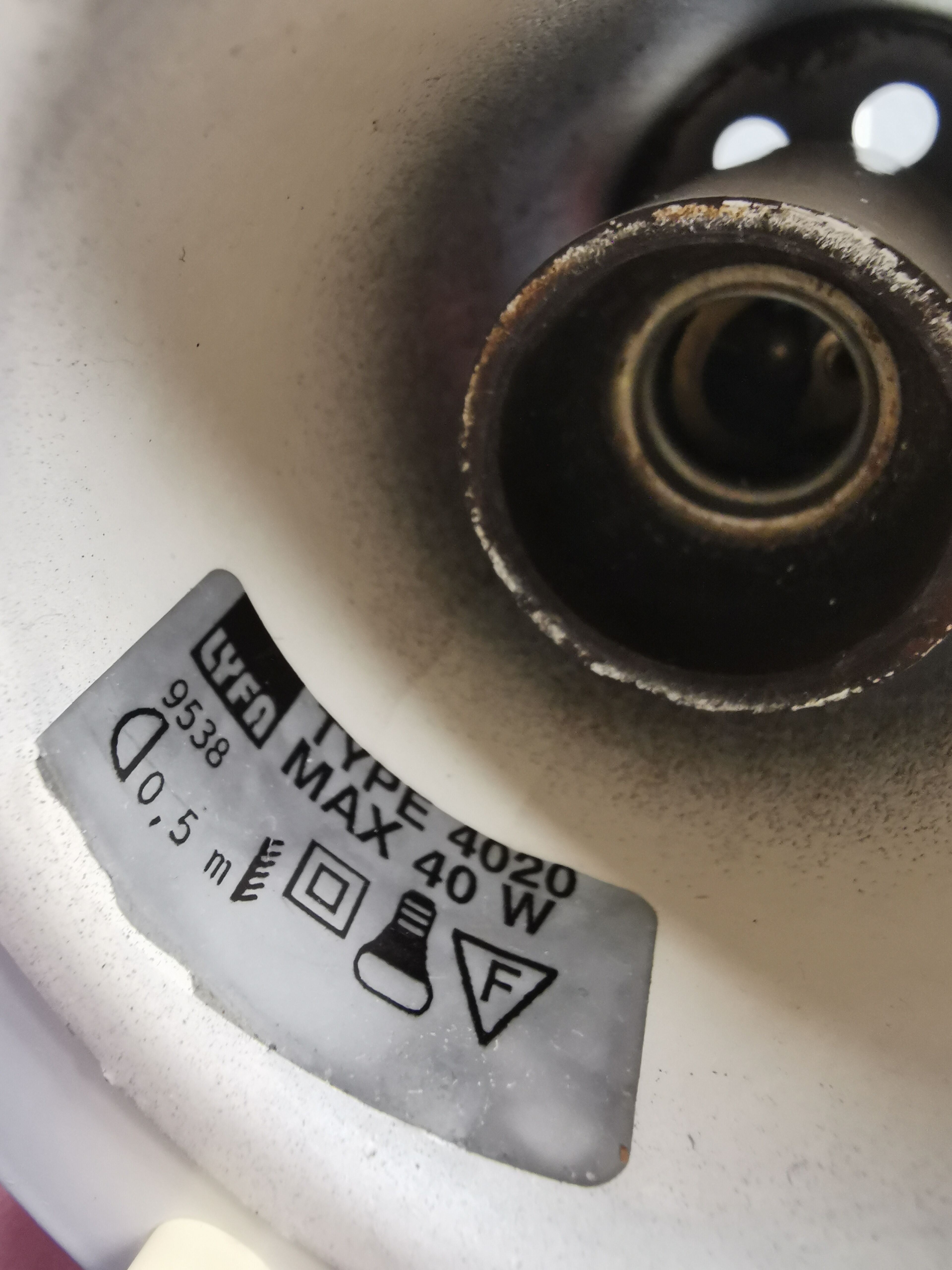 A blue minimalist hanging lamp from Lyfa Denmark 1980s.