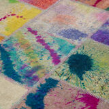 Handwoven Oriental Overdyed 198 cm x 302 cm Multicolor Patchwork Rug