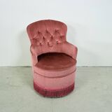 Pink velvet boudoir cocktail armchair