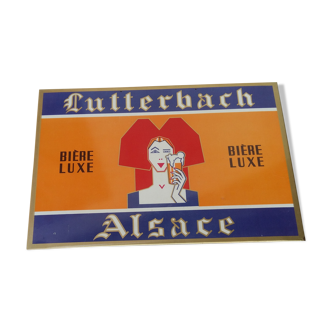 Former glaçoide plate "Lutterbach Alsace Luxury Beer" 22x33cm 50's