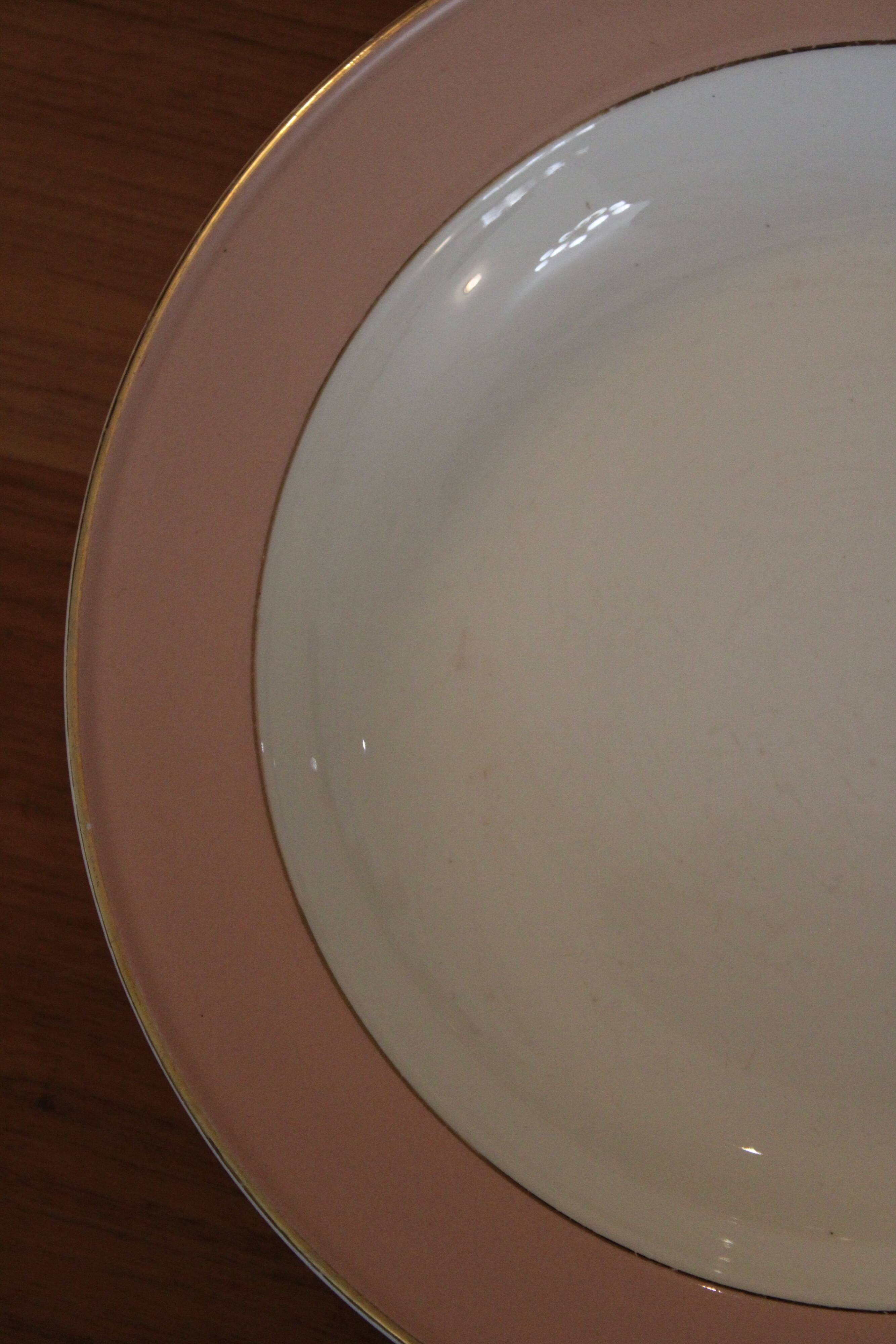 6 vintage rose gold Villeroy & Boch soup plates
