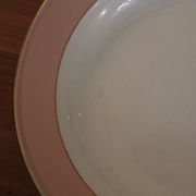6 vintage rose gold Villeroy & Boch soup plates