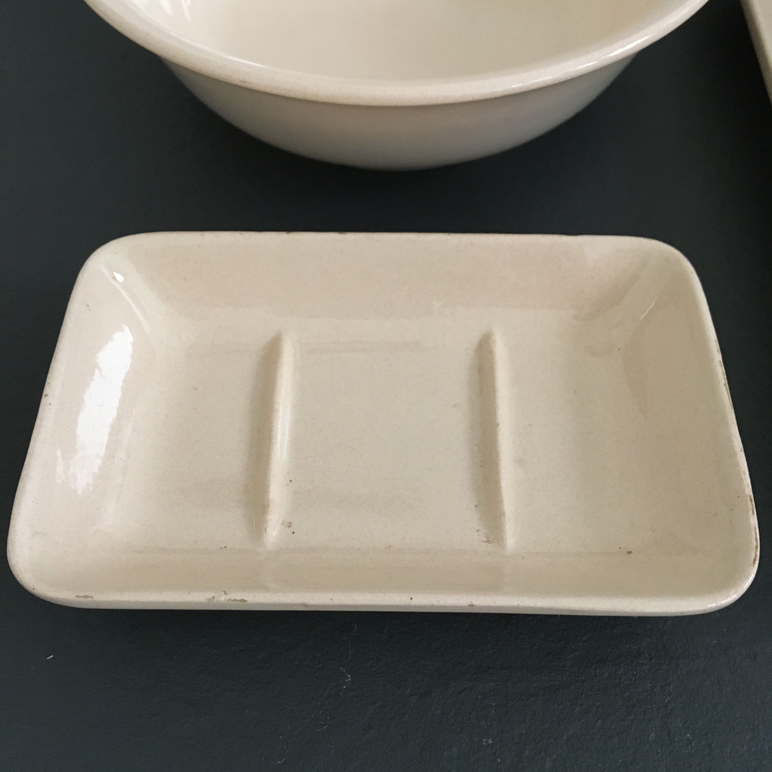 Set cup and soap holder Digoin Sarreguemines