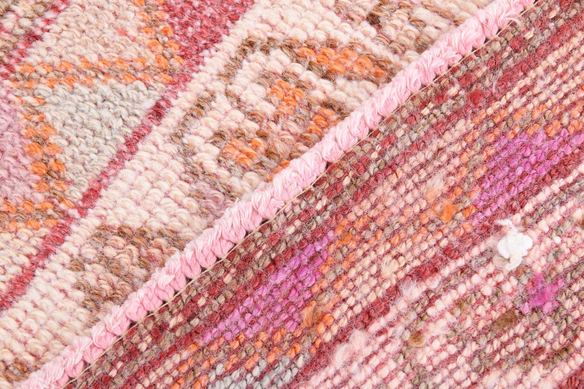 3x13 Rug For Kitchen Red Beige Oushak Vintage Runner Rug, 83x386Cm