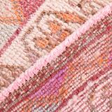 3x13 Rug For Kitchen Red Beige Oushak Vintage Runner Rug, 83x386Cm