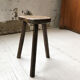 Handcrafted oak bean-shaped stool
