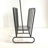 Vintage metal magazine holder, modernist style