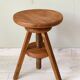 Adjustable vintage workshop stool made of solid wood