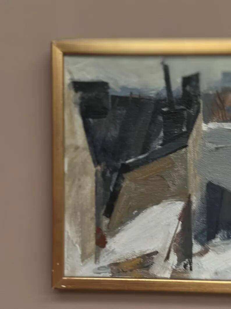 Original Dutch Oil on Canvas – “Rooftops” by Adrian van Arkel (1924–2006)