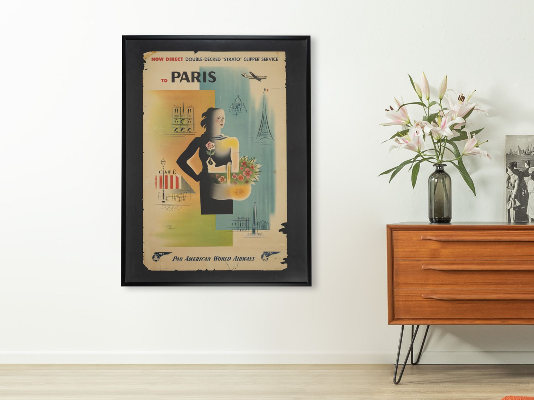Paris, Pan Am Airways Travel Poster, 93 x 123 cm