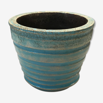 Enamelled ceramic pot