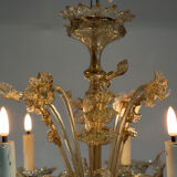 Venetian glass chandelier from Murano, green, circa 1920.