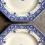 2 soup plates in Sarreguemines earthenware, "Sinceny" service circa 1900