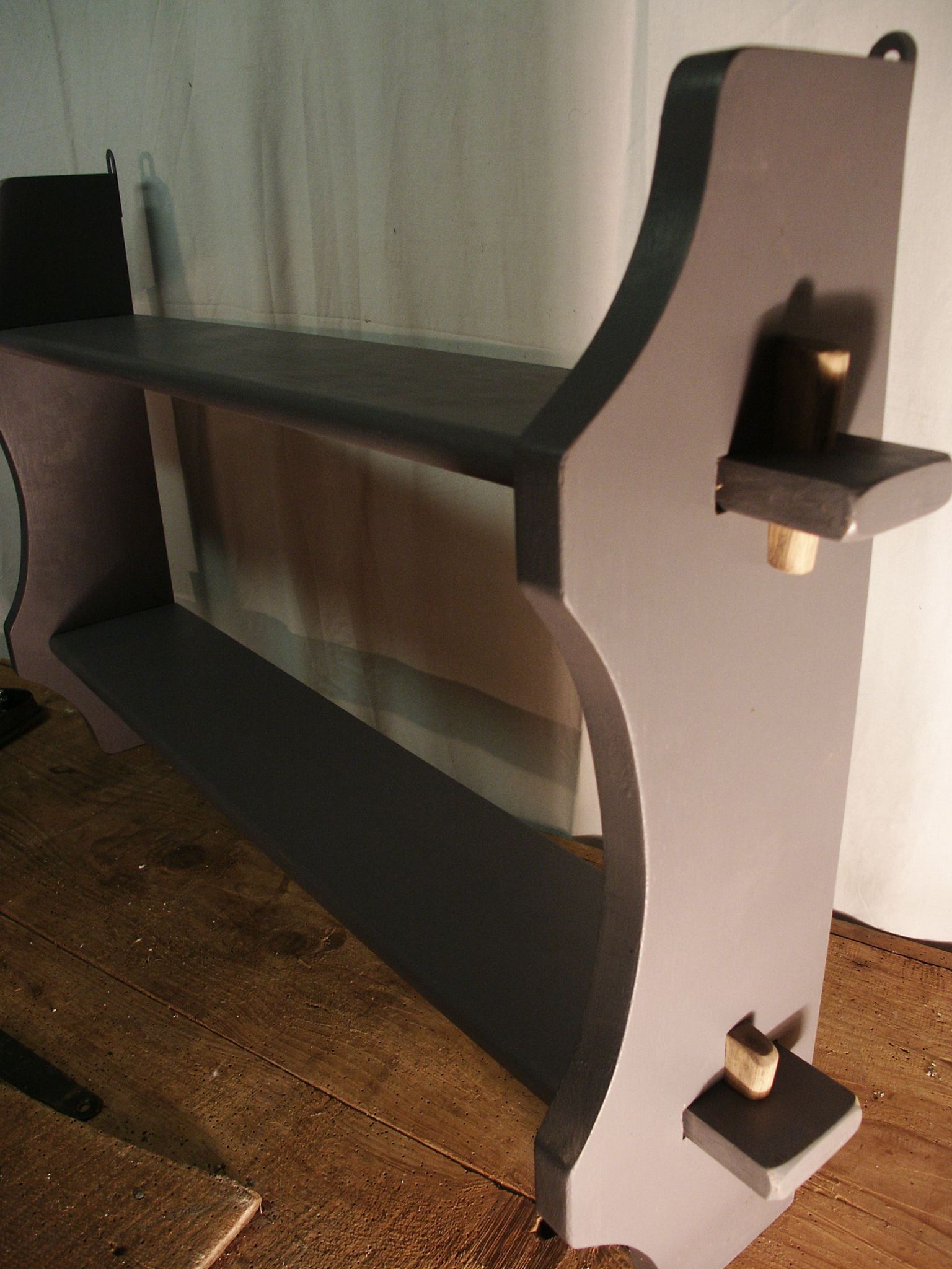 Grey-redesigned wood shelf