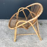 Rattan shell armchair