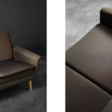 Vintage Mid-Century Danish Modern Brown 3-Seater Sofa by Folke Ohlsson