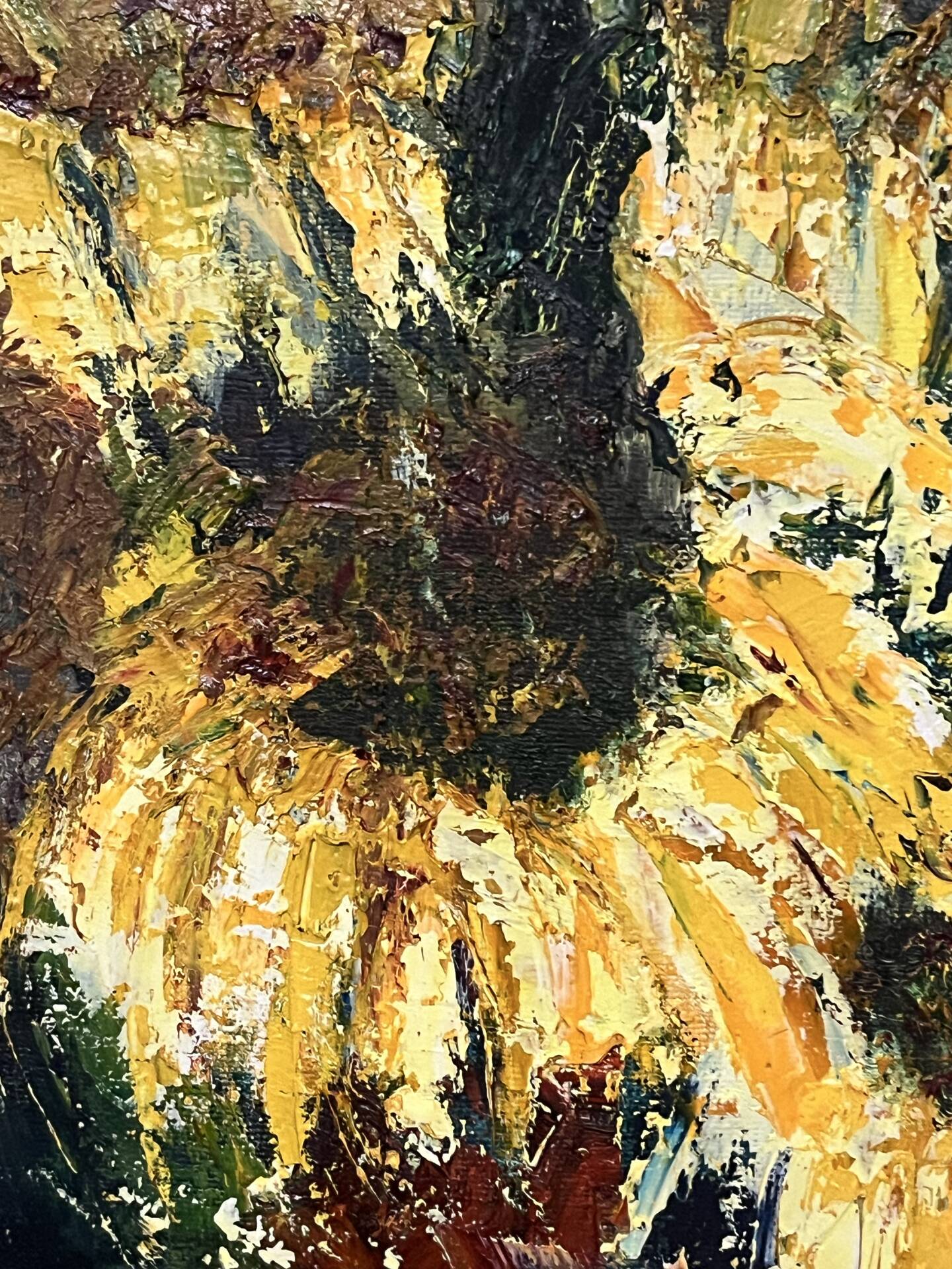Expressionist painting "The Sunflowers" — Oil on canvas by Cécile O