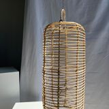 Large lantern-shaped rattan pendant lamp H50 D24