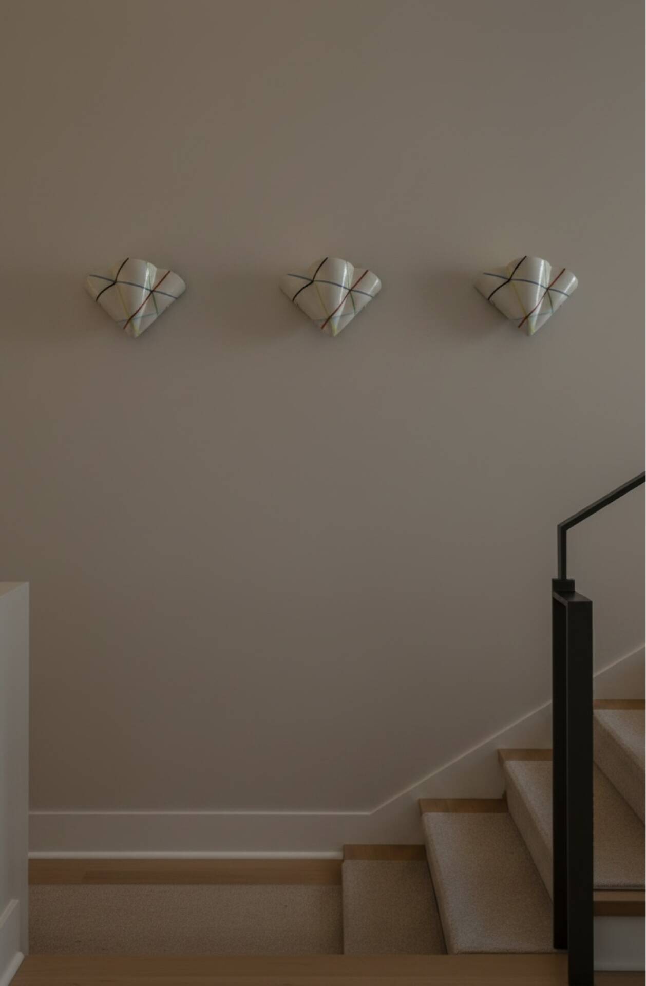 Set of Three Geometric Murano Glass Wall Sconces, Italy, 1980s