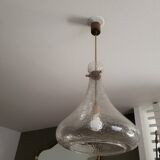 Designer drop pendant in blown and bubbled glass, Capital Lighting