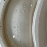 Old Longchamps plate Terre de Fer – Model 1428 – Floral decoration & asparagus in relief – 39 x 23 cm