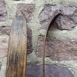 Pair of vintage wooden skis 1900-1920 mountain sport alsace chalet alps