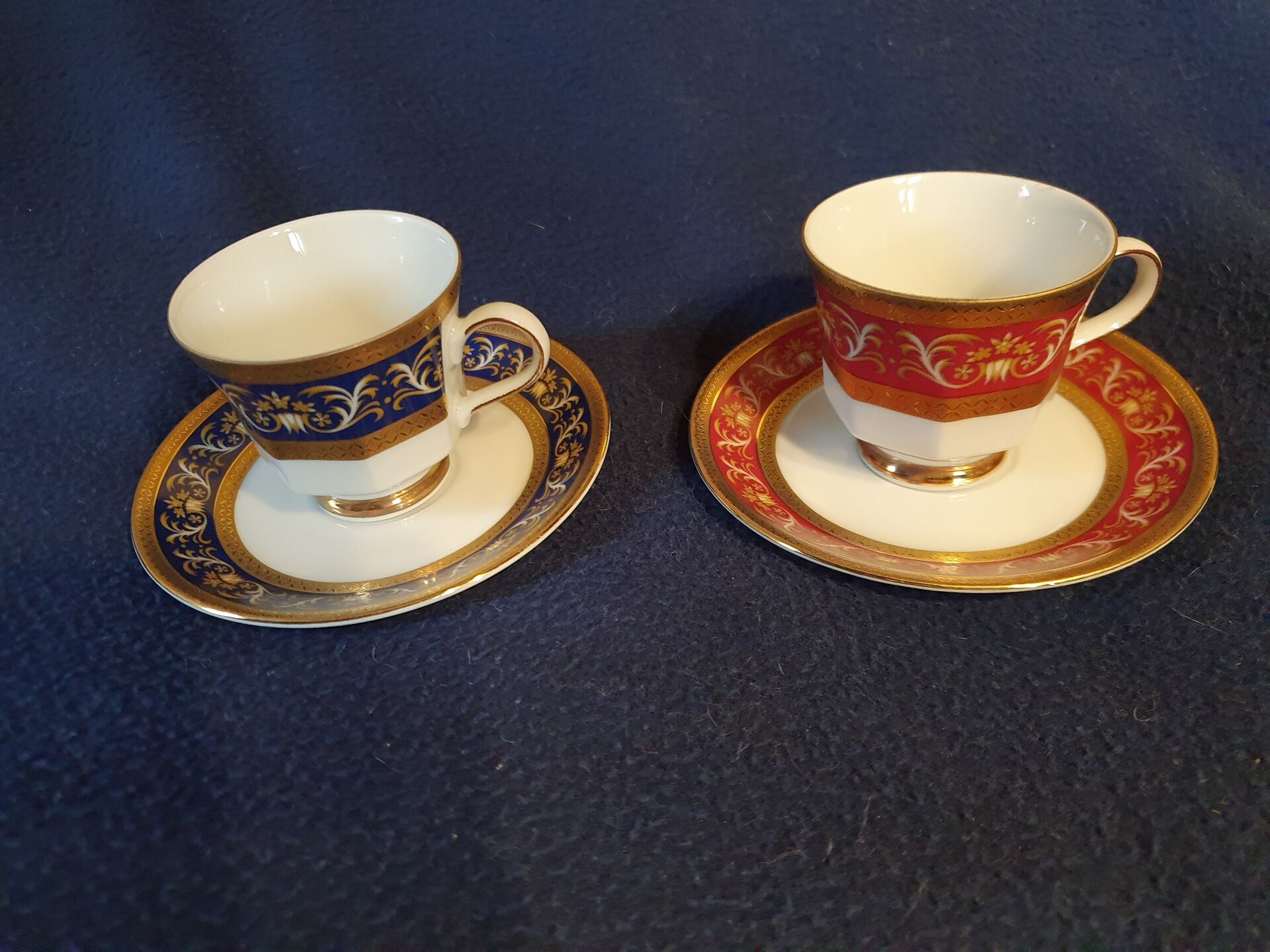 Two pretty cups and saucers porcelain Markleuthen Bavaria.