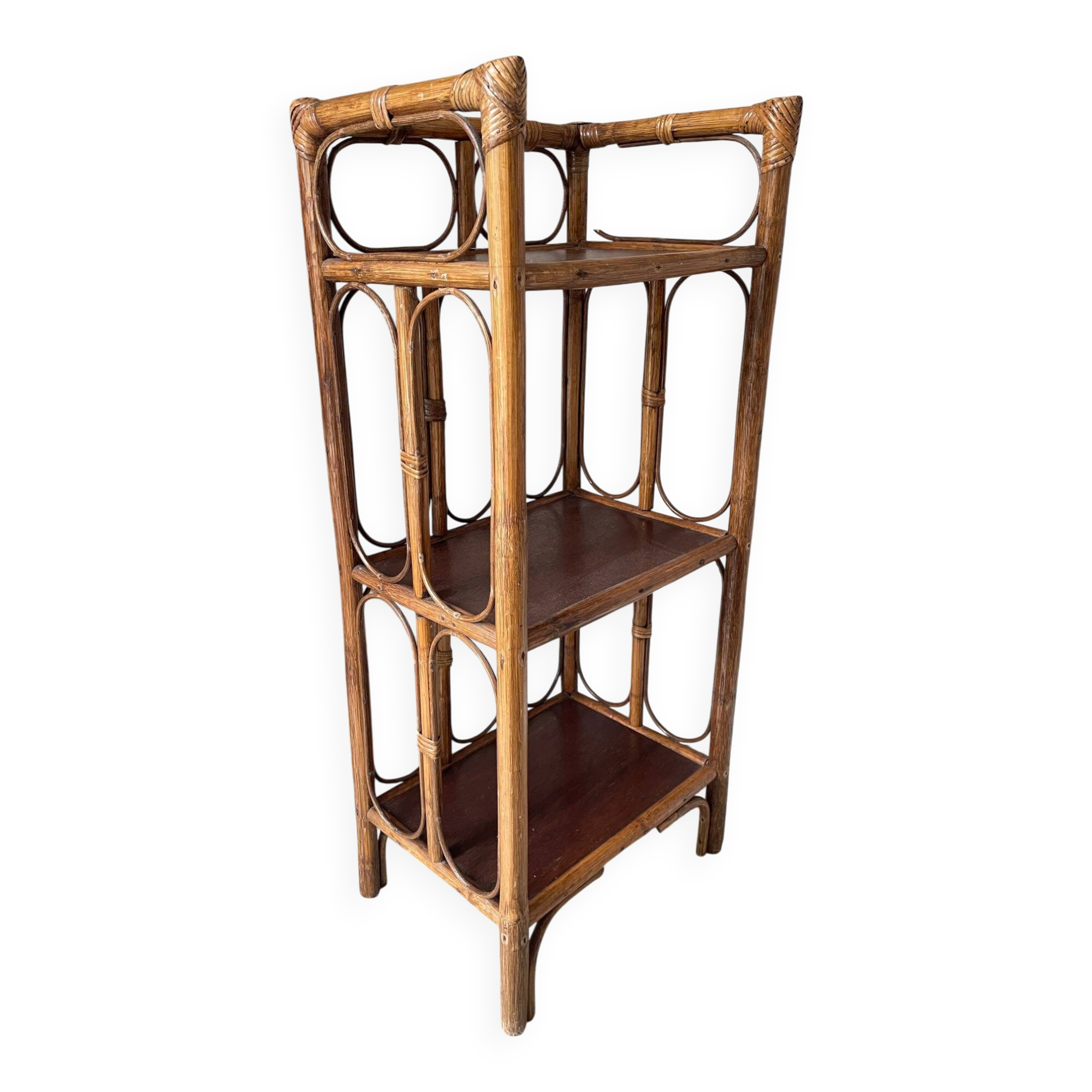 VINTAGE RATTAN BOOKSHELF