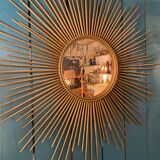 large format brass sun mirror