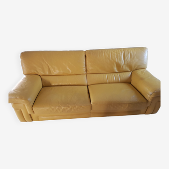 Yellow leather canaper