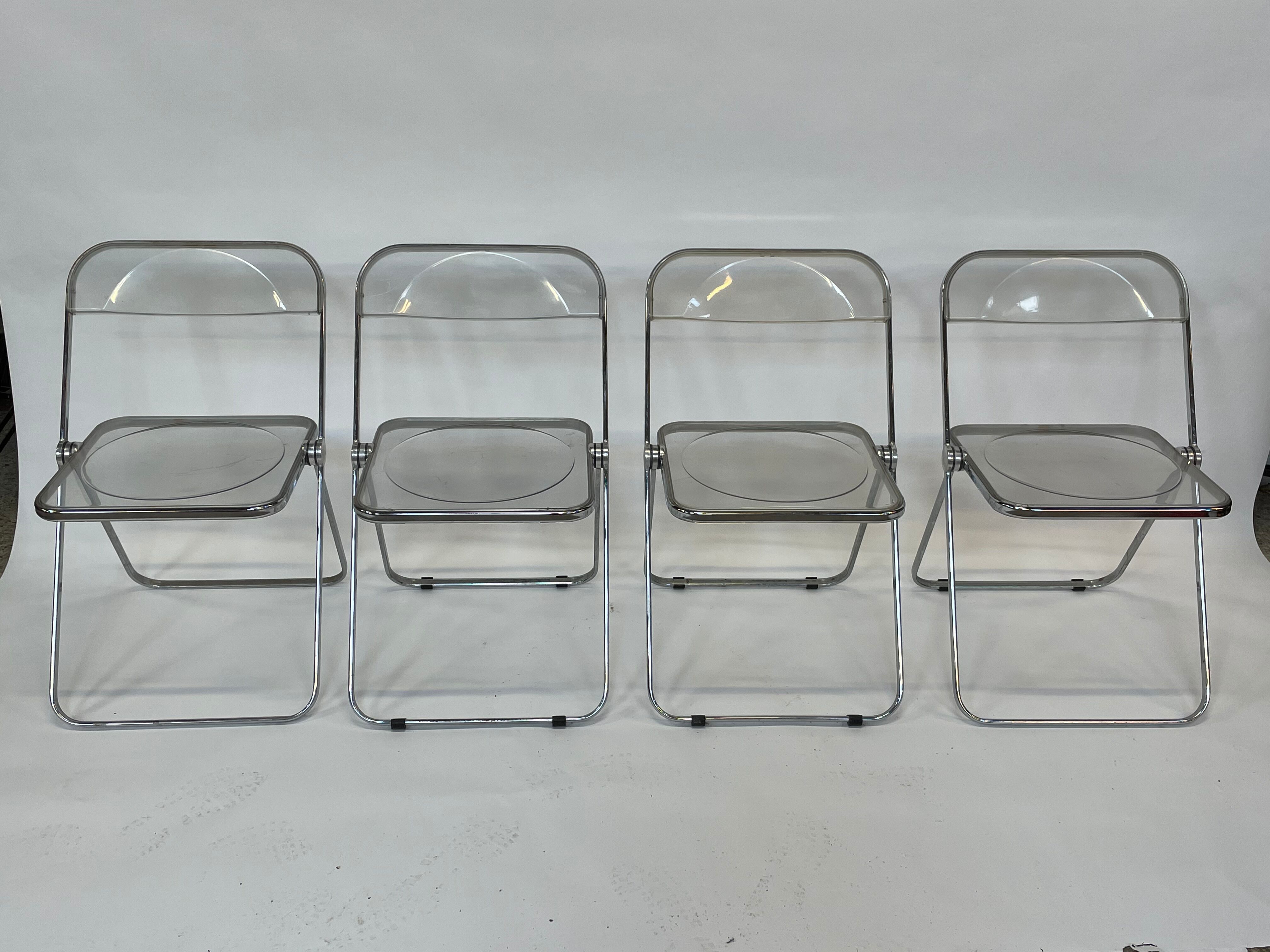 Giancarlo piretti plia lucite folding chairs for castelli