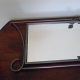 Designer mirror with gray metal surround 89x37cm