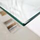 Console table by Charles Hollis Jones in lucite, brass, and glass, 1970.