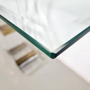 Console table by Charles Hollis Jones in lucite, brass, and glass, 1970.