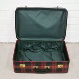Vintage red checkered suitcase