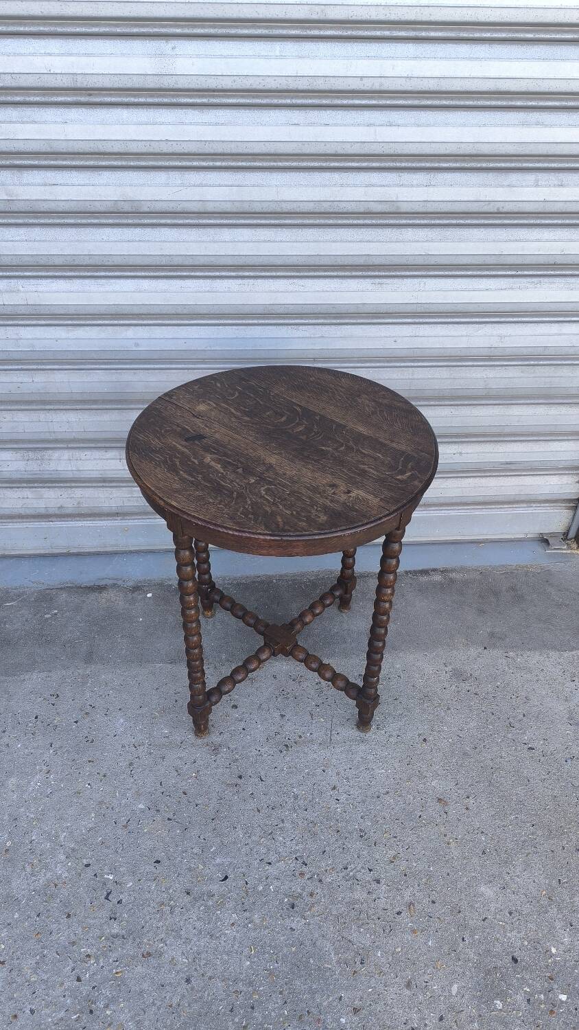 1930s turned wood side table