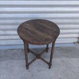 1930s turned wood side table